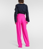 Oscar de la Renta Pleated high-rise wool and mohair pants