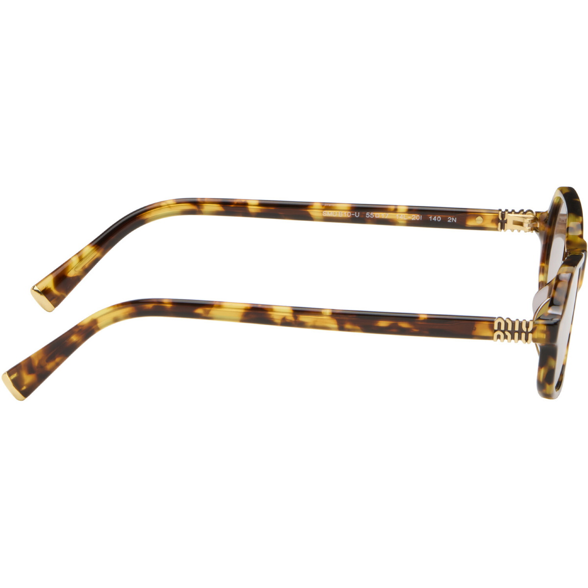 Miu Miu Eyewear Brown Tortoiseshell Rectangular Sunglasses