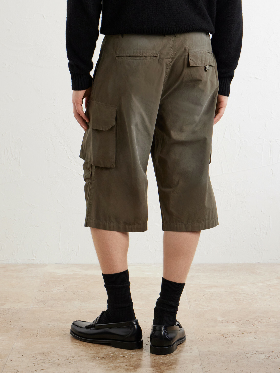 424 - Straight-Leg Cotton-Poplin Cargo Shorts - Green