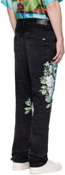 AMIRI Black Embroidered Jeans