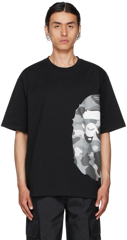 Photo: BAPE Black & Grey Color Camo Side Big Ape Head Relaxed T-Shirt