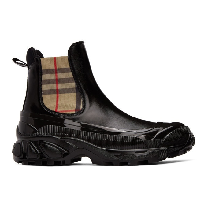 Photo: Burberry Black Coated Canvas Chelsea Boots