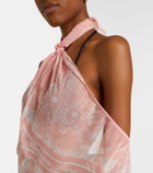 Balmain Printed silk beach dress