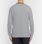 Mr P. - Striped Long-Sleeved Cotton-Jersey T-Shirt - Men - Navy