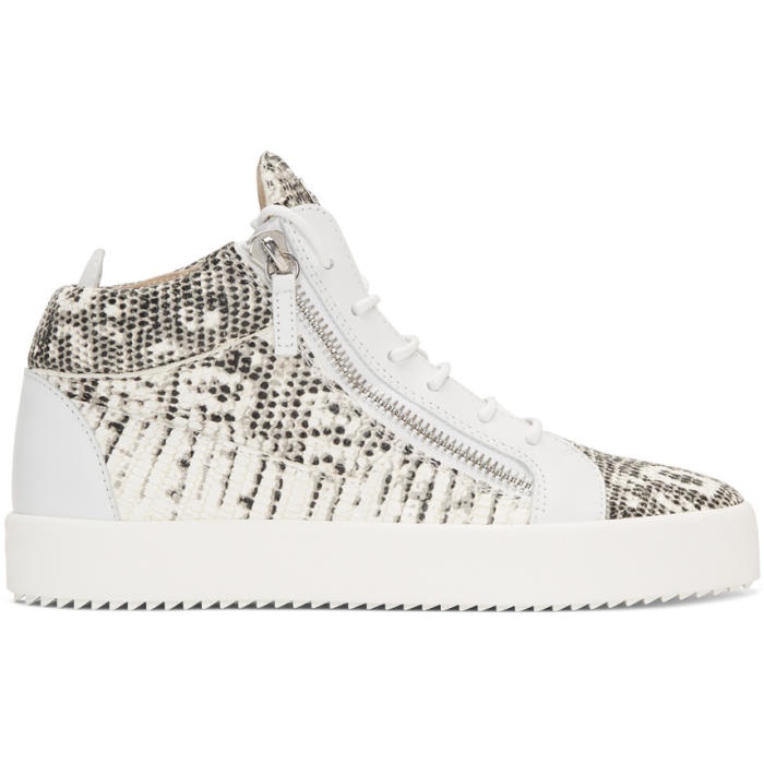 Photo: Giuseppe Zanotti Black and Off-White Snake May London High-Top Sneakers 
