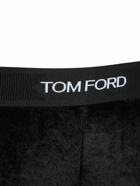 TOM FORD - Logo Stretch Velvet Leggings