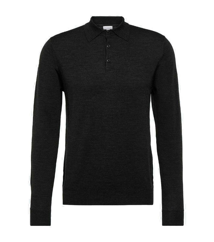 Photo: Sunspel Knitted wool polo sweater