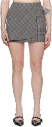 GANNI Gray Check Miniskirt