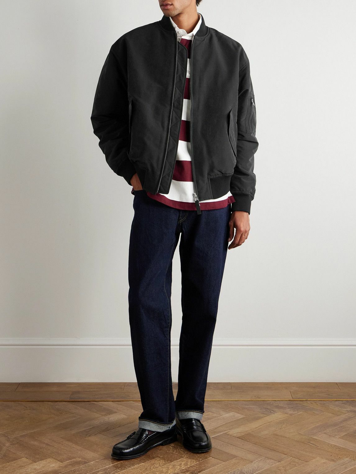 NN07 - Atlas 8264 Shell Bomber Jacket - Black