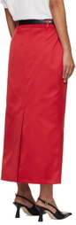 The Frankie Shop Red Alrose Satin Midi Skirt