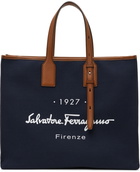 Salvatore Ferragamo Navy 1927 Signature Tote