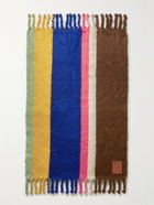 Loewe - Logo-Appliquéd Fringed Striped Mohair-Blend Blanket