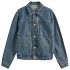 Uniform Bridge Men's Type-2 Denim Trucker Jacket in Indigo Washed