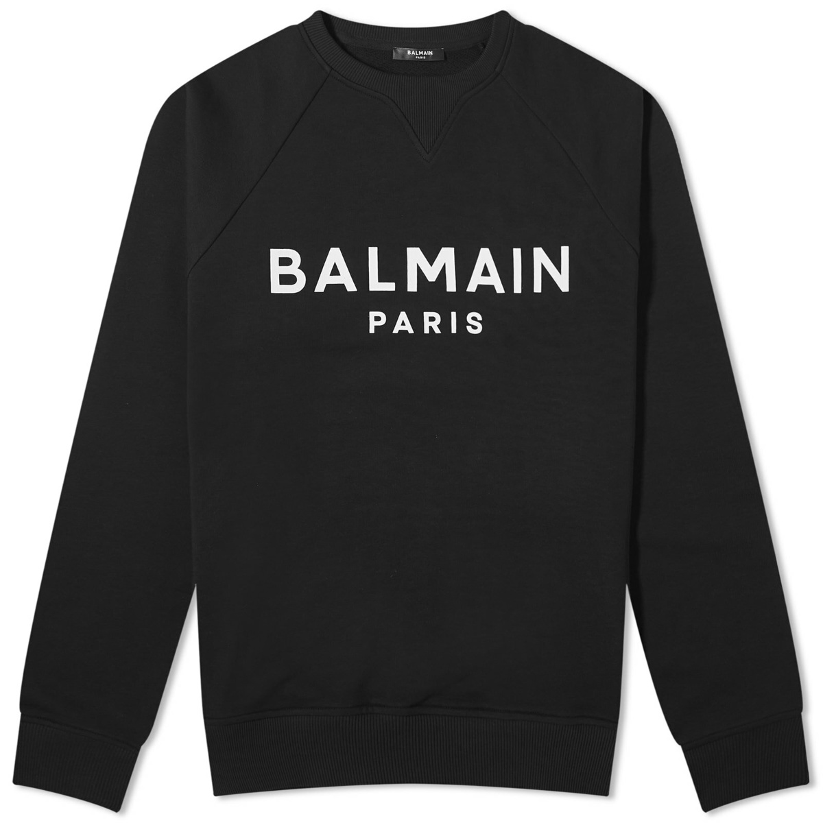 Photo: Balmain Men's Paris Logo Crew Sweat in Black/White