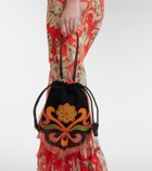 Etro Kalispera Small beaded suede shoulder bag