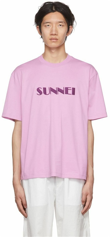 Photo: Sunnei Purple Embroidered T-Shirt