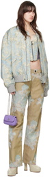 Vivienne Westwood Blue & Beige Bernardo Bomber Jacket