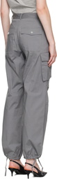 GANNI Gray Stretch Cotton Pocket Cargo Pants