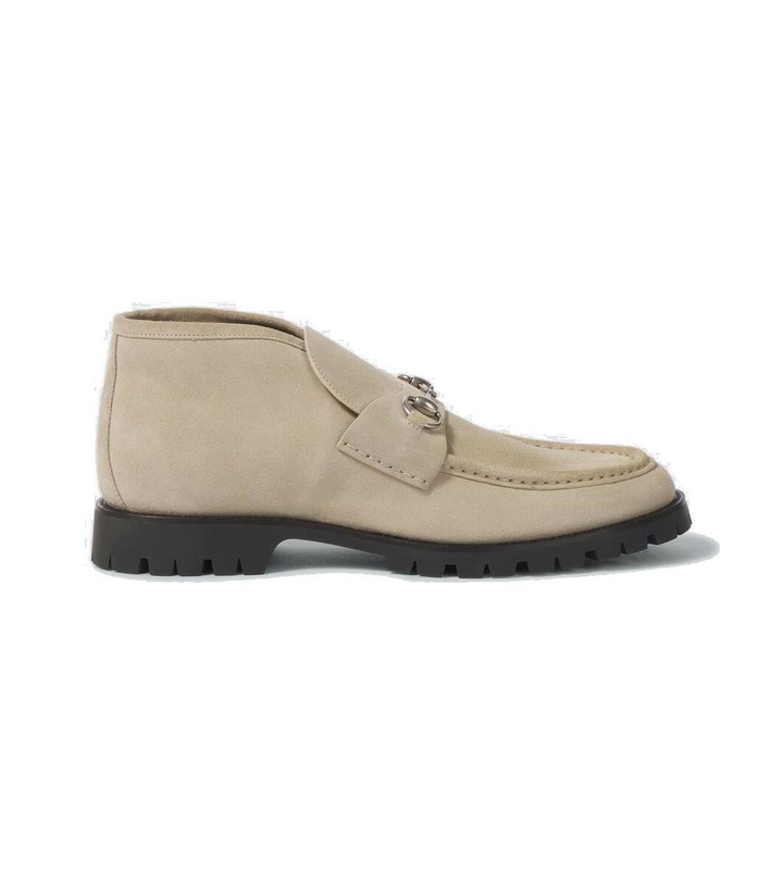 Photo: Gucci Horsebit suede desert boots