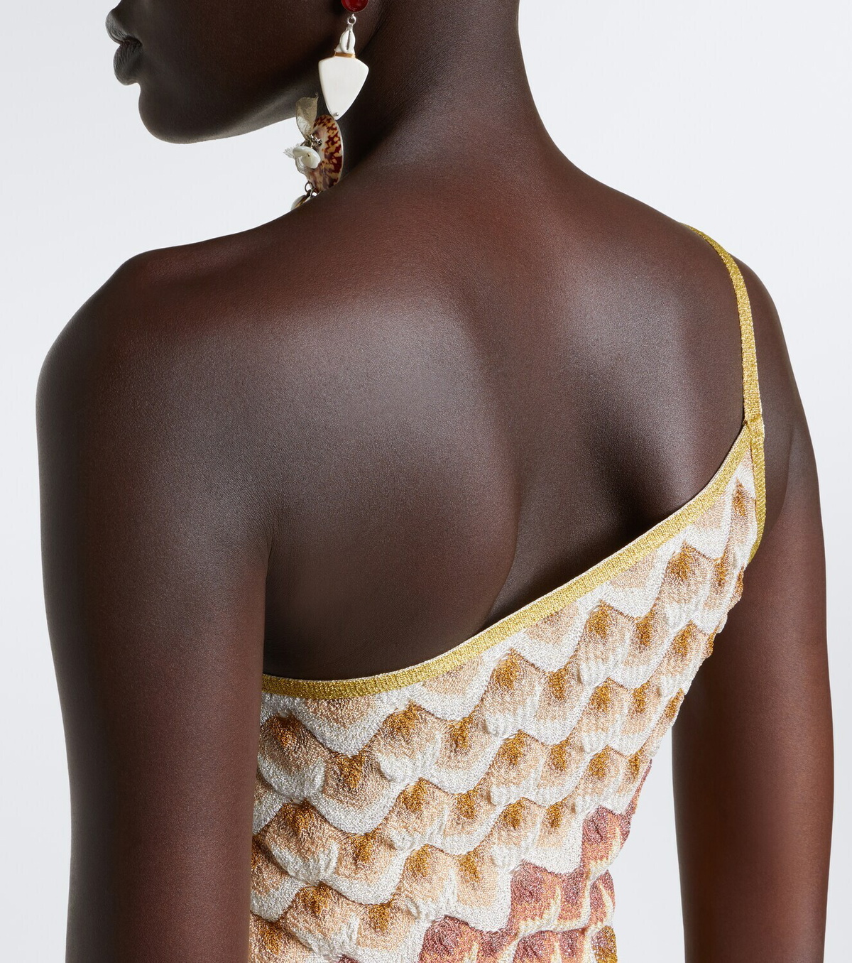 Missoni One-shoulder lamé minidress