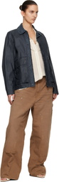 Stone Island Navy 4100054 Waxed Pigment Cotton Tela Jacket