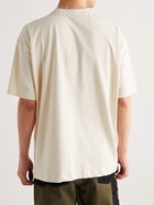 Adish - Logo-Embroidered Cotton-Jersey T-Shirt - Neutrals