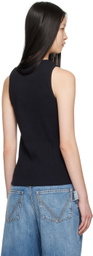 Bottega Veneta Navy Logo Patch Tank Top