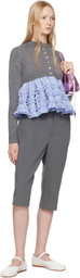 Sandy Liang Gray & Blue Pawpaw Cardigan