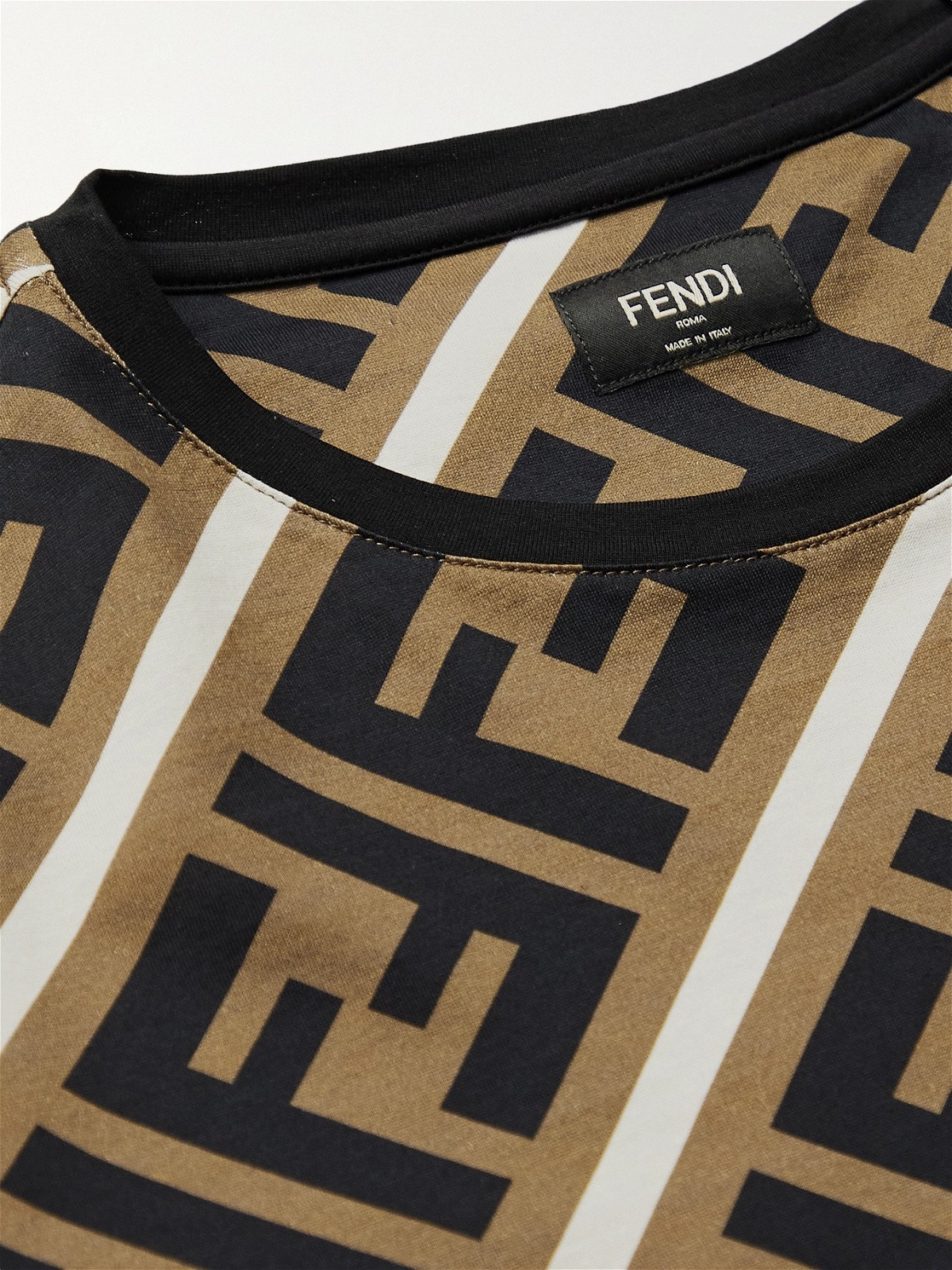 Fendi Ff Logo Monogram Cropped Shirt in Brown