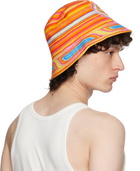 Casablanca Multicolor Low Rider Printed Denim Bucket Hat