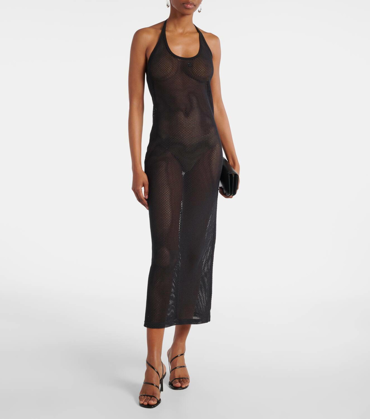 Courrèges Holistic sheer cotton midi dress