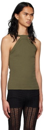 Dion Lee Khaki Cotton Tank Top