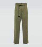 Dries Van Noten - Belted cotton-blend pants