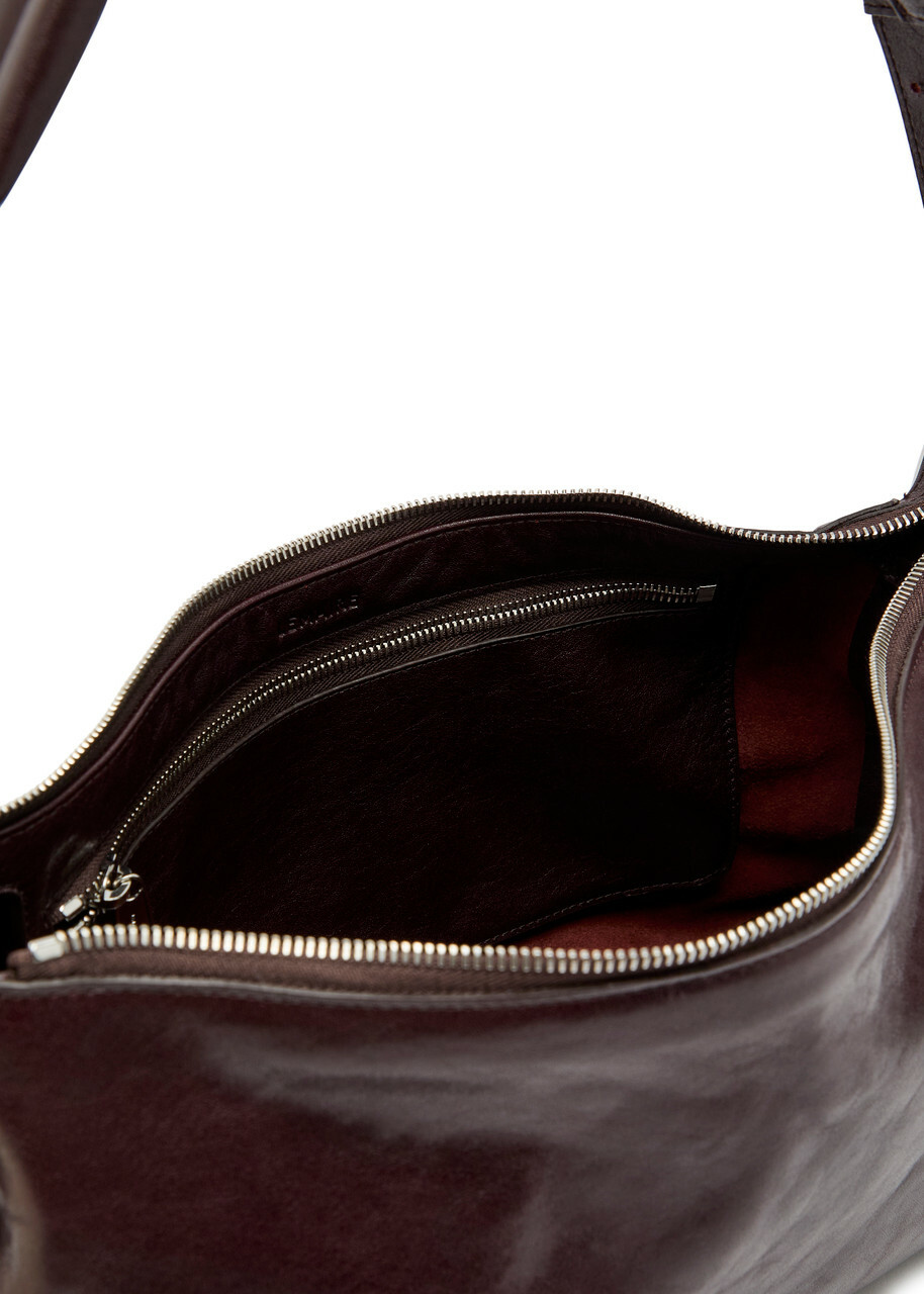 Lemaire Belted Baguette Leather Shoulder bag - Dark Brown - One Size