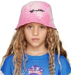 Off-White Kids Pink & Black Logo Tie-Dye Bucket Hat