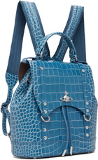 Vivienne Westwood Blue Leather Max Small Backpack