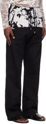 Dries Van Noten Black Printed Sweatpants