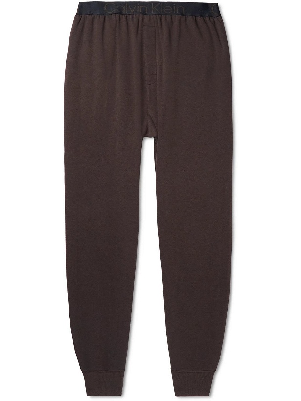Photo: Calvin Klein Underwear - CK Flex Natural Tapered Cotton-Blend Jersey Sweatpants - Brown