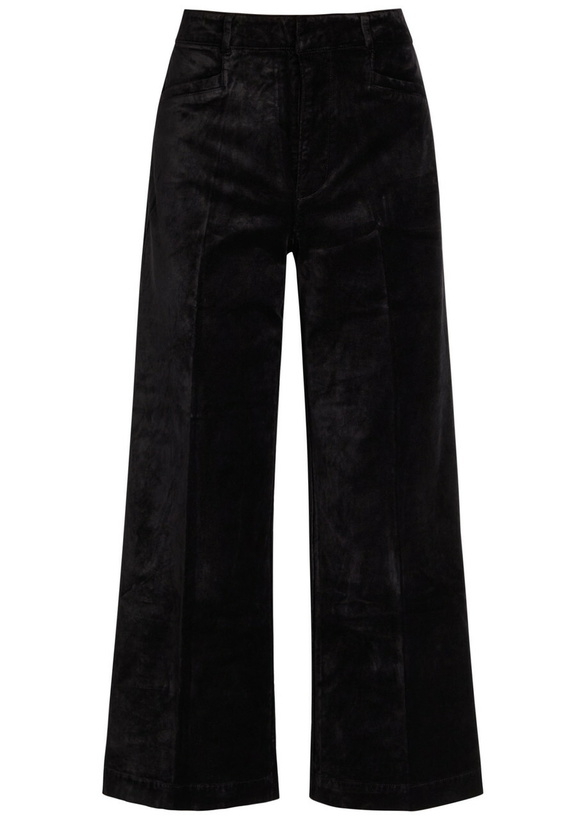 Photo: Paige Anessa Wide-leg Velvet Trousers Black