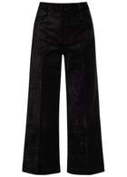 Paige Anessa Wide-leg Velvet Trousers Black
