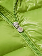 Moncler - Maya Logo-Appliquéd Quilted Glossed-Shell Hooded Down Jacket - Green