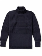S.N.S Herning - Fisherman Wool Rollneck Sweater - Blue