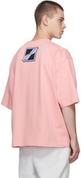 We11done Pink Crystal Logo T-Shirt