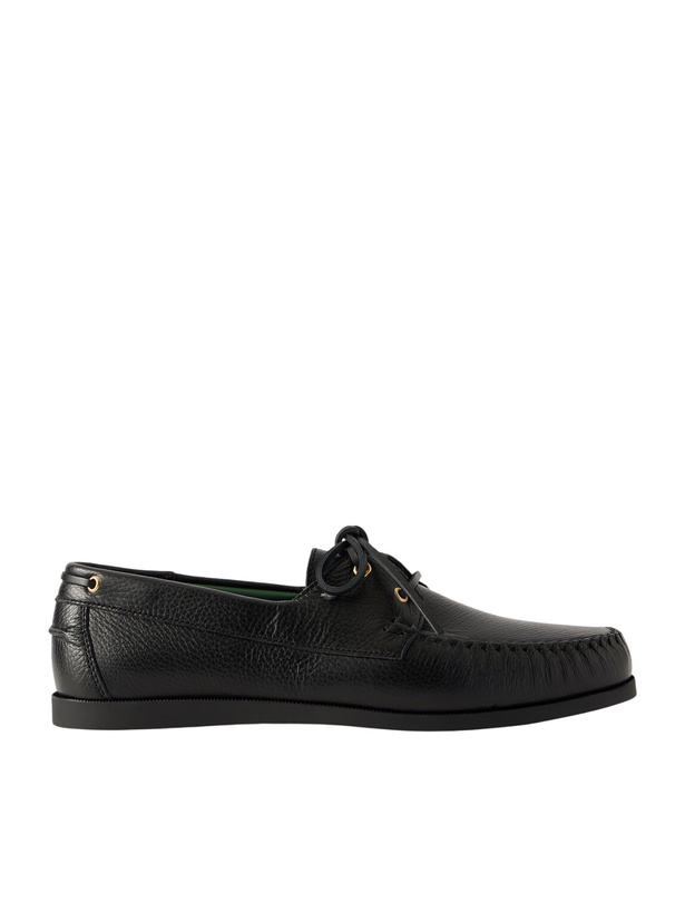 Photo: VINNY's - Boatman Full-Grain Leather Boat Shoes - Black