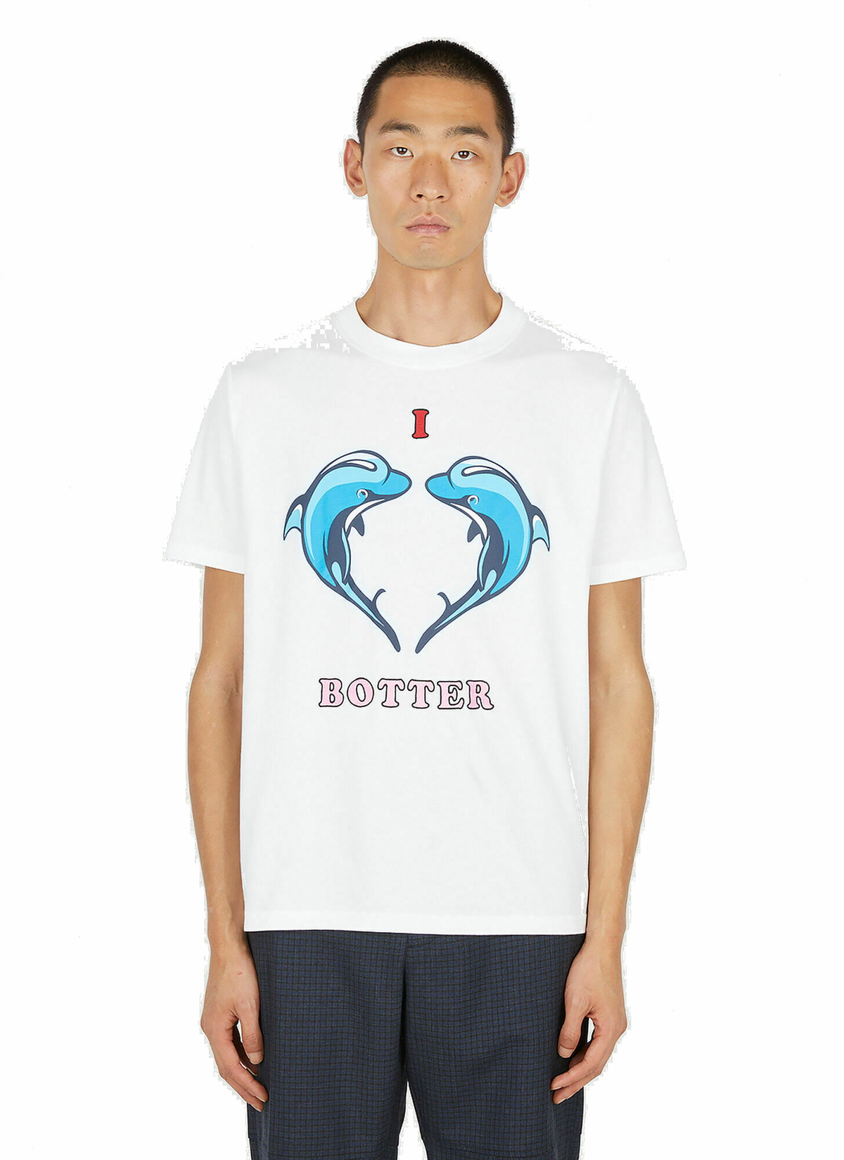 Dolphin Print T-Shirt in White Botter