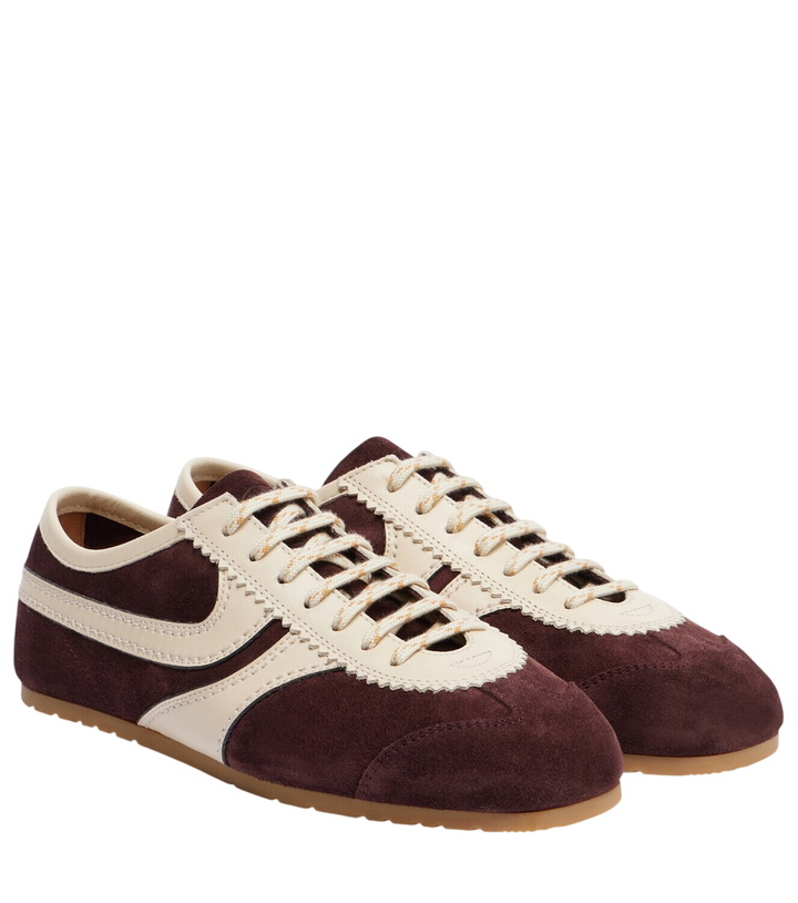 Photo: Dries Van Noten Leather-trimmed suede sneakers