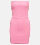Stouls Amina strapless leather minidress