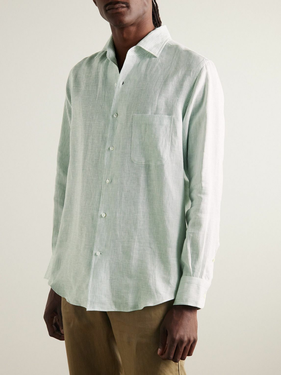 LORO PIANA Andre Shirts アンドレシャツ リネン アンドレ・シャツ リネン（麻） ライトブルーインディゴ | ロロ