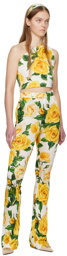 Dolce&Gabbana White & Yellow Floral Leggings