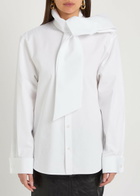 Saint Laurent Scarf-effect Cotton-poplin Shirt White